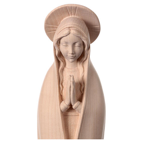 Virgen Fátima estilizada madera natural Val Gardena 2