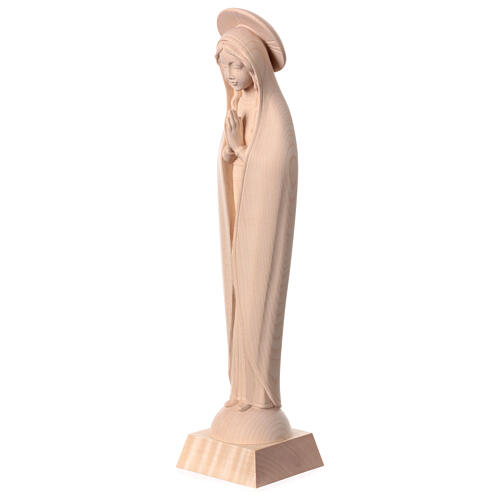 Our Lady of Fatima statue stylized in Val Gardena natural wood 3