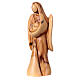 Statue ange avec enfant bois d'olivier naturel Bethléem h 14 cm s2
