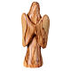 Angel statue with child in natural Bethlehem olive wood h 14 cm s4