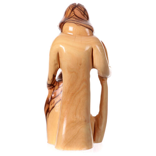 Holy Family Nativity statue in natural olive wood Bethlehem h 14 cm 4