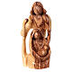 Holy Family Nativity statue in natural olive wood Bethlehem h 14 cm s1