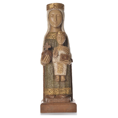 Madonna del Pilar 25cm aus gruner Stein, Bethleem 1