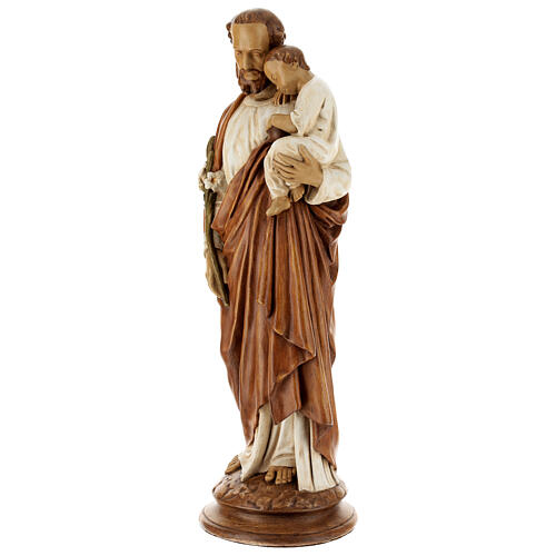 San José con Niño 61 cm piedra de los Pirineos pintada 3