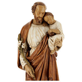 San Giuseppe con bambino 61 cm pietra dei Pirenei colorata