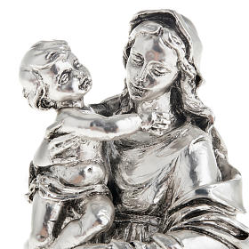 Gottesmutter mit Kind 17cm aus Harz, Metallfarbe