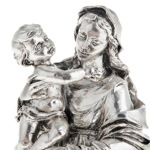 Virgin and baby in metal-coloured resin 17cm 2