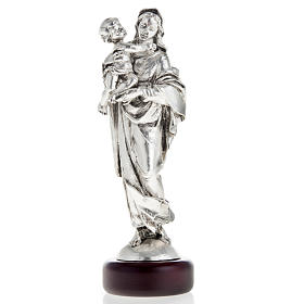 Virgen con el Niño color metal 17cm
