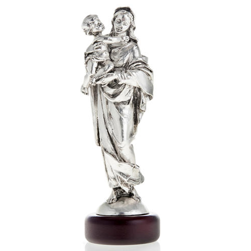 Matka Boża z Dzieciątkiem żywica kolor metalu 17 cm 1