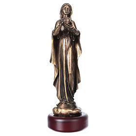 Virgen de resinal tipo bronce 16cm