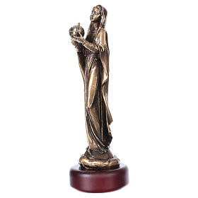 Madonna statua resina color metallo bronzato 16 cm
