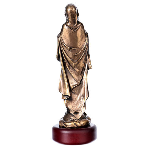 Madonna statua resina color metallo bronzato 16 cm 4