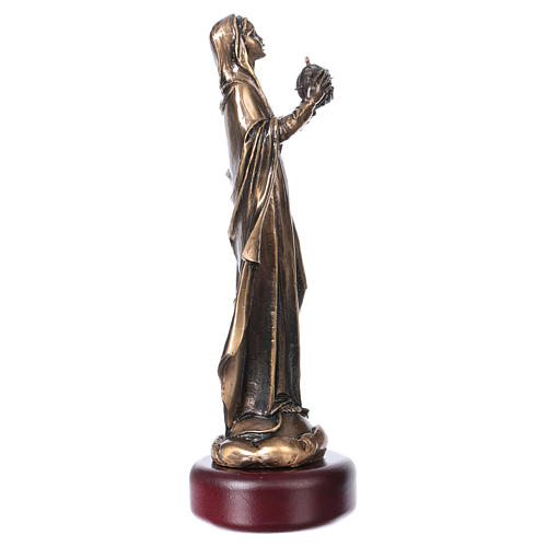 Matka Boża figurka 16 cm żywica metalowy kolor z brązem 3