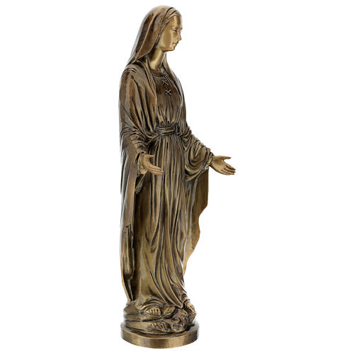 Estatua Virgen Milagrosa bronce 85 cm para EXTERIOR 5