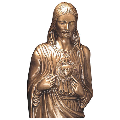 Estatua Sagrado Corazón de Jesús bronce 85 cm para EXTERIOR 2
