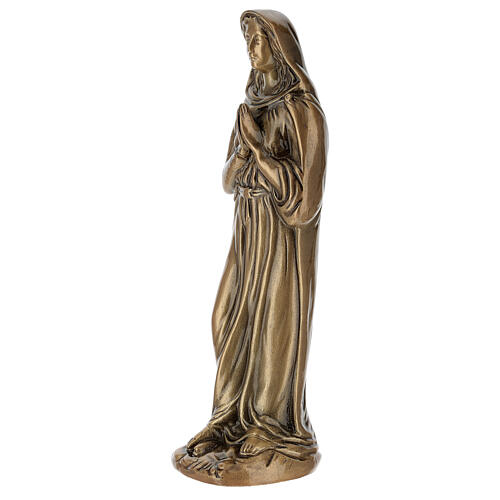 Statue of Praying Mary in bronze 30 cm for EXTERNAL USE 2