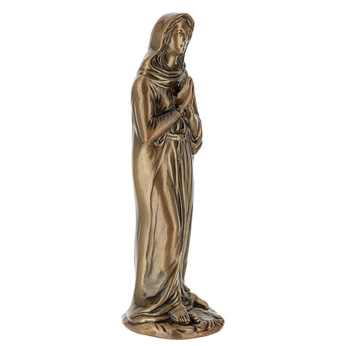Statue of Praying Mary in bronze 30 cm for EXTERNAL USE 3