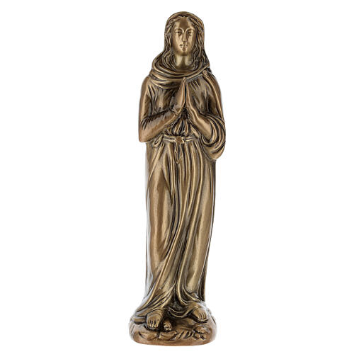 Statue Marie en prière bronze 30 cm POUR EXTÉRIEUR 1