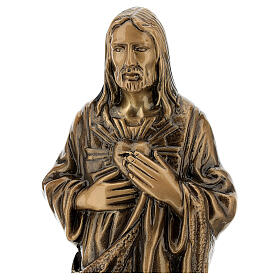 Bronzestatue, Heiligstes Herz Jesu, 40 cm Höhe, für den AUßENBEREICH