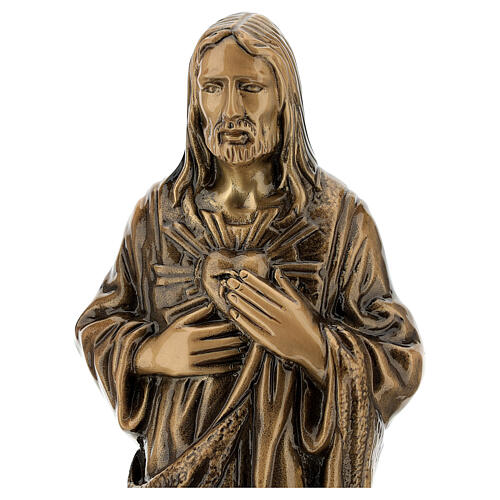 Statue of the Sacred Heart of Jesus in bronze 40 cm for EXTERNAL USE 2