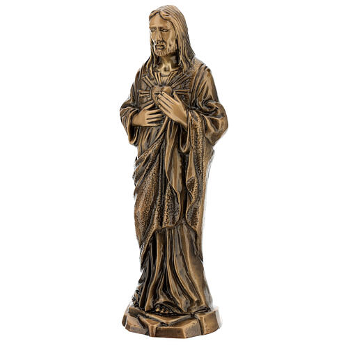 Imagem bronze Sagrado Coração de Jesus 40 cm para EXTERIOR 3
