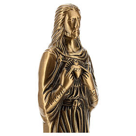 Funerary statue of the Sacred Heart of Jesus in bronze 30 cm for EXTERNAL USE