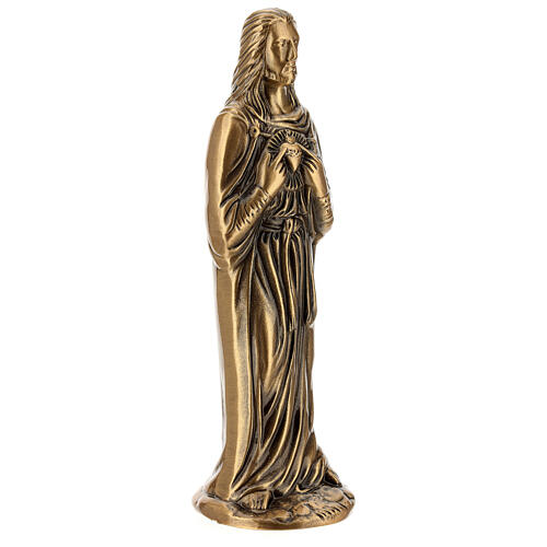 Funerary statue of the Sacred Heart of Jesus in bronze 30 cm for EXTERNAL USE 4