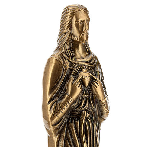 Imagem funerária Sagrado Coração Jesus bronze 30 cm para EXTERIOR 2