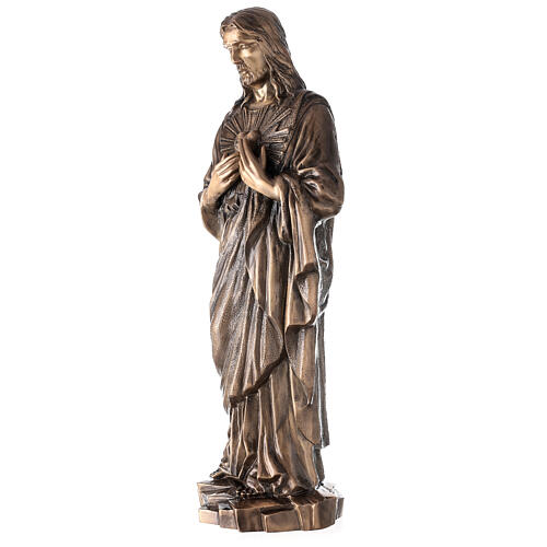 Statue of the Divine Heart of Jesus in bronze 80 cm for EXTERNAL USE 3