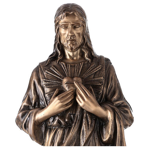 Estatua Corazón divino de Jesús bronce 80 cm para EXTERIOR 2