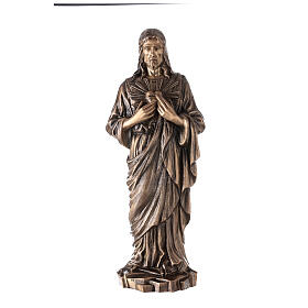 Statua Cuore divino di Gesù bronzo 80 cm per ESTERNO