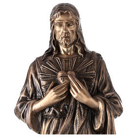Statua Cuore divino di Gesù bronzo 80 cm per ESTERNO