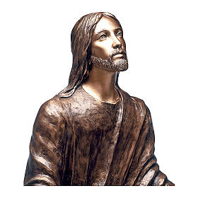 Bronzestatue, Jesus im Garten Gethsemane, 125 cm Höhe, für den AUßENBEREICH
