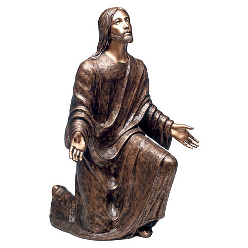 Bronzestatue, Jesus im Garten Gethsemane, 125 cm Höhe, für den AUßENBEREICH 1