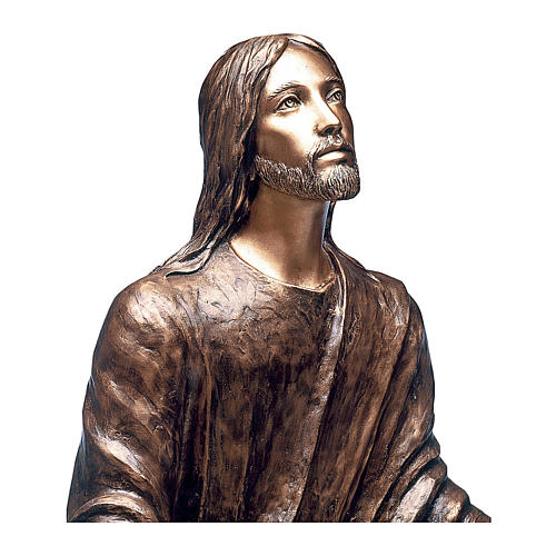 Bronzestatue, Jesus im Garten Gethsemane, 125 cm Höhe, für den AUßENBEREICH 2