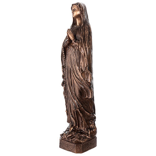 Estatua Virgen de Lourdes bronce 80 cm para EXTERIOR 3