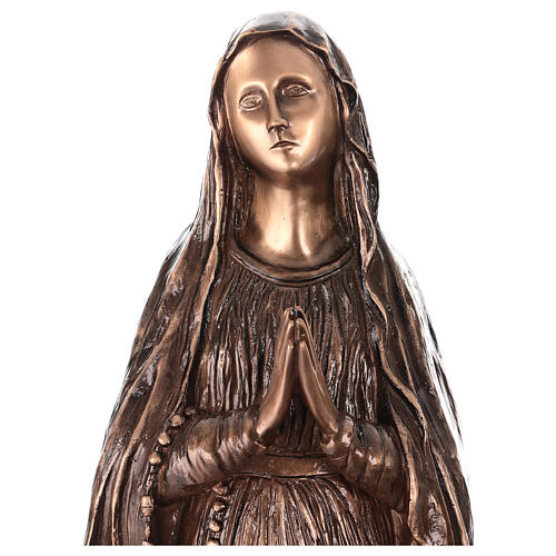 Estatua Virgen de Lourdes bronce 80 cm para EXTERIOR 4