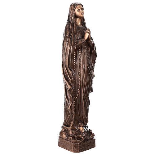 Estatua Virgen de Lourdes bronce 80 cm para EXTERIOR 5