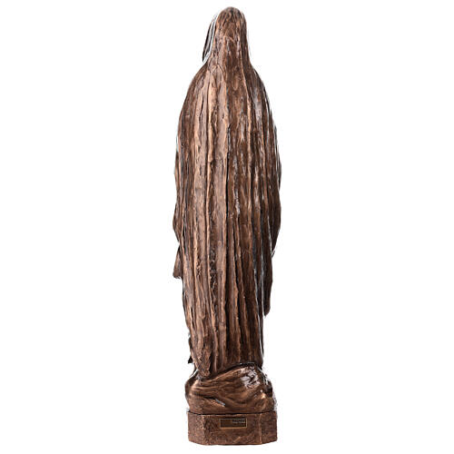 Estatua Virgen de Lourdes bronce 80 cm para EXTERIOR 9