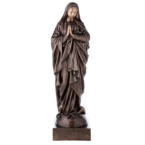Devotional statue of the Virgin Mary in bronze 100 cm for EXTERNAL USE 1