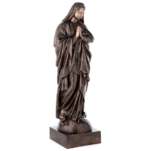 Devotional statue of the Virgin Mary in bronze 100 cm for EXTERNAL USE 5