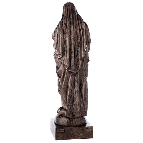 Devotional statue of the Virgin Mary in bronze 100 cm for EXTERNAL USE 8