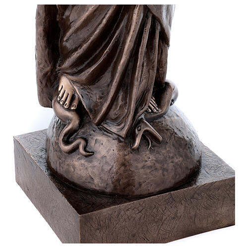 Imagem devocional Virgem Maria bronze 110 cm para EXTERIOR 7