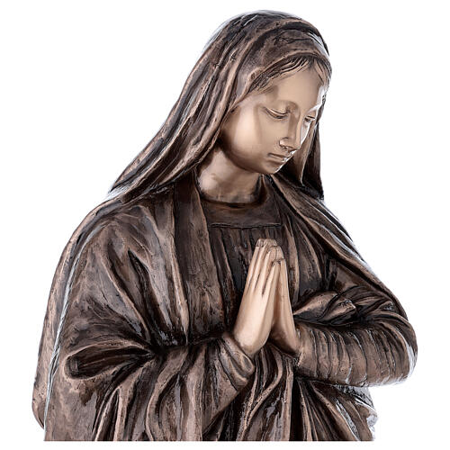 Virgin Mary Bronze Statue with Folded Hands 110 cm for OUTDOORS 4