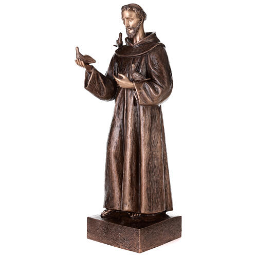 Bronzestatue, Heiliger Franziskus von Assisi, 110 cm, für den AUßENBEREICH 3