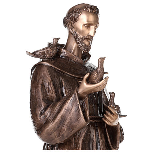 Bronzestatue, Heiliger Franziskus von Assisi, 110 cm, für den AUßENBEREICH 7