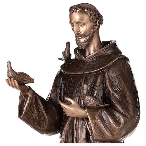 Statue of St Francis of Assisi in bronze 110 cm for EXTERNAL USE 6