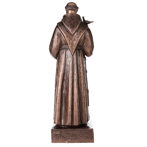 Statue of St Francis of Assisi in bronze 110 cm for EXTERNAL USE 8