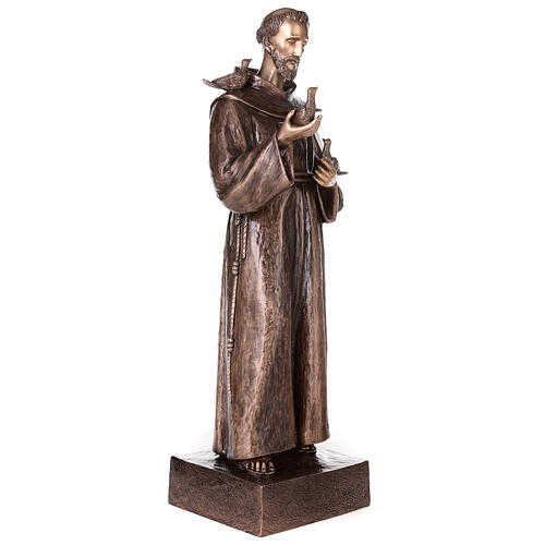 Estatua San Francisco de Asís bronce 110 cm para EXTERIOR 5