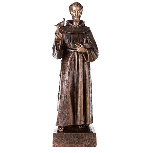 Statua San Francesco d'Assisi bronzo 110 cm per ESTERNO 1